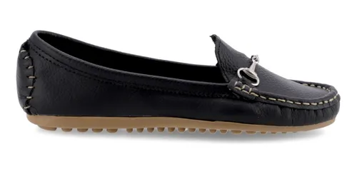 Mocasines De Cuero Chatas Suela De Goma Antideslizante Mujer