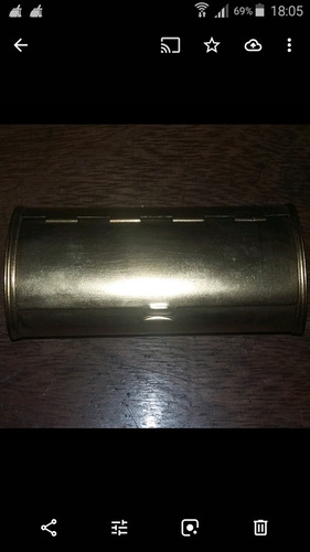 Cigarrera En Metal Bañada En Oro 18kt Con Boton 