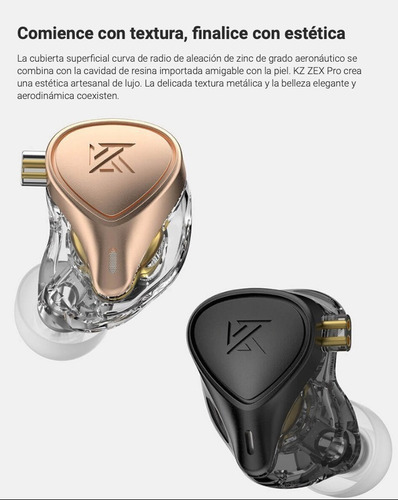 Imagen 6 de 10 de Auriculares In Ear Kz Zex Pro X Crinacle Cable Sin Microfono