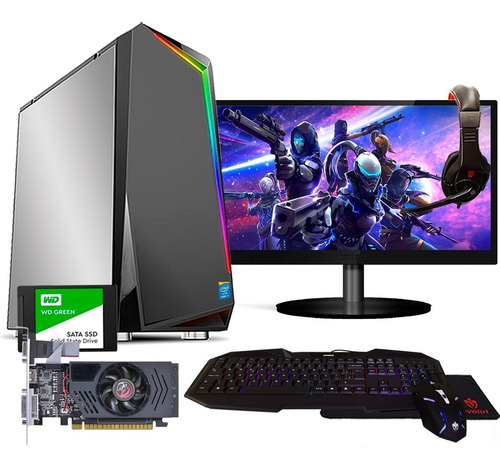 Pc Gamer Completo Intel 8gb Ssd Placa De Vídeo C/ Monitor