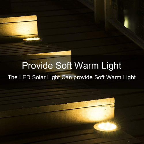 12piezas Luces Solares De Tierra Luces Jardín Luces De Disco