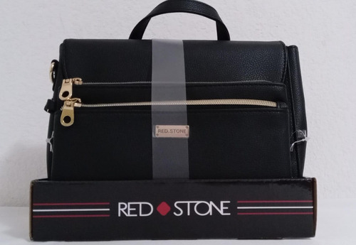 Bolsa De Mano Multiusos Y Cosmetiquera Red Stone Color Negro