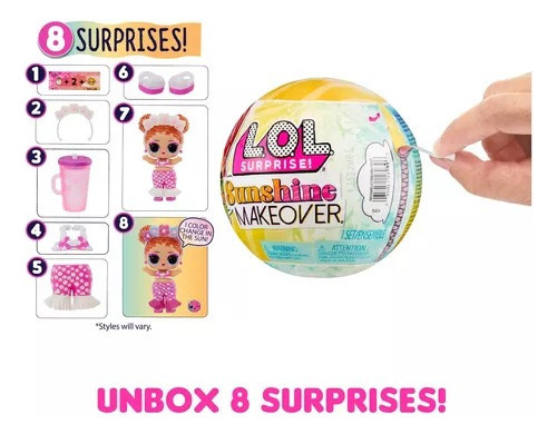 Imagen 3 de 9 de Muñeca Lol Surprise Wabro Sunshine Make Over Coleccionable
