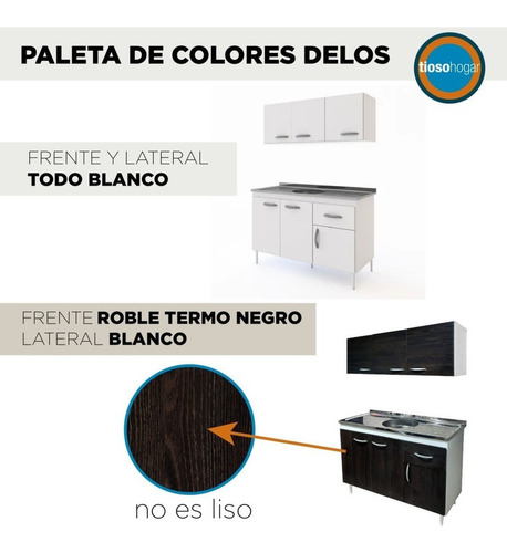 Imagen 8 de 10 de Alacena Cocina Melamina 140 1.40 Mts Negro Blanco Envio