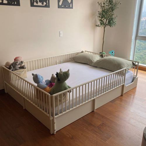 Cama Cuna Para Bebe De Madera En 7 Colores Mate Individual Color Rosa