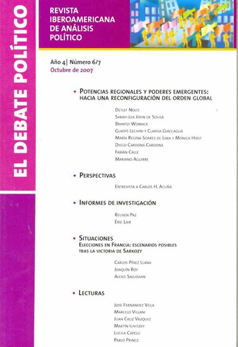 Debate Politico, El Numero 4/5, De Sin ., Vol. 1. Editorial Fondo De Cultura Económica, Tapa Blanda, Edición 1 En Español, 2007