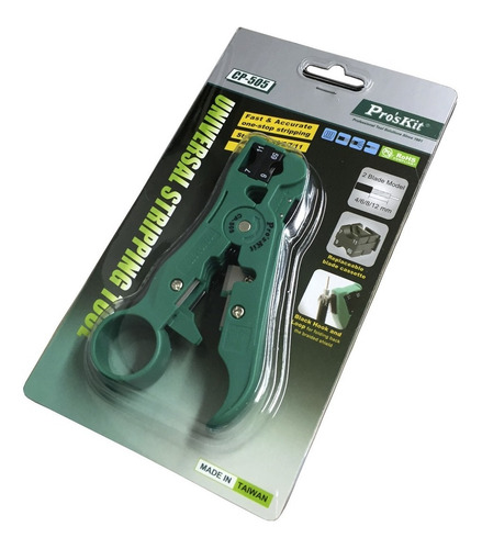 Imagen 4 de 10 de Pinza Pelacable Universal Proskit Cp-505 Rg6 Utp Pelacables