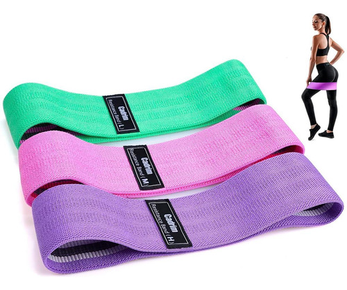 Kit 3 Faixas Elásticas Hip Exercicio Gluteos Pernas Bands