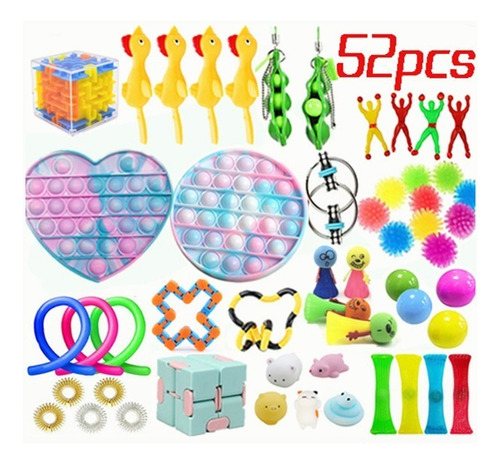 Rainbow Pioneer Kit Juguetes Pop It Fidget 52 Piezas / Juego