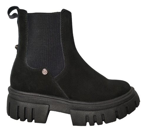 Bota Chelsea En Cuero Moreliber By Ref. Maya Gris Negro