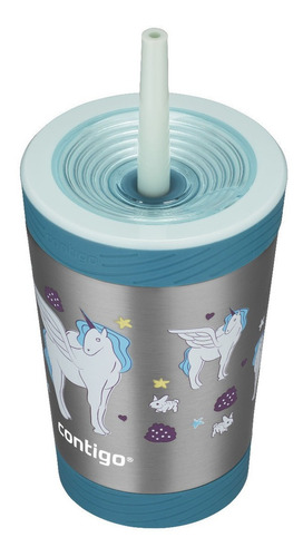 Copo Térmico Inox Infantil C/ Canudo Contigo Kids Unicórnio