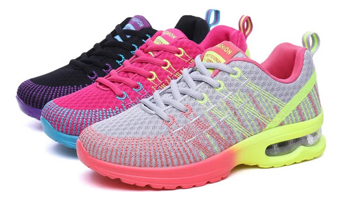 Zapatillas Deportivas Ligeras Para Correr Con Suela De Malla Tejida Para Mujer