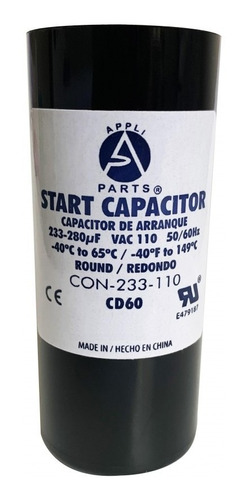 Appli Parts Condensador Capacitor Arranque 233-280 Mfd (