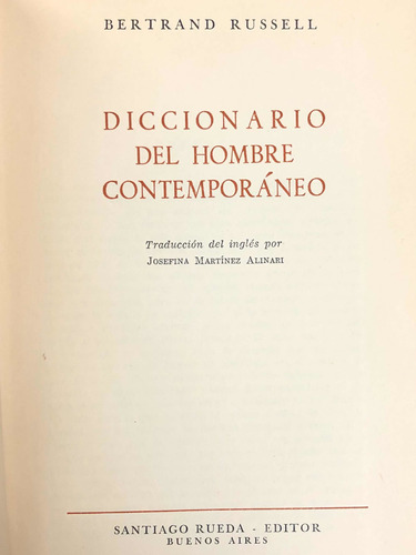 Diccionario Del Hombre Contemporáneo - Bertrand Russell