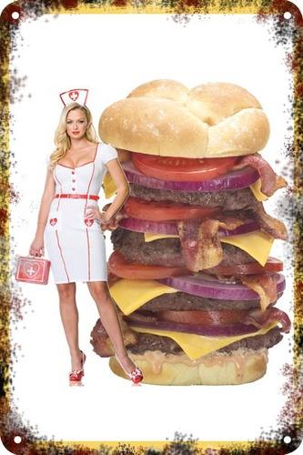 Carteles Antiguos De Chapa Poster 60x40cm Burger Al-063