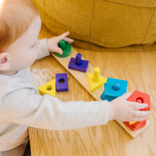 Melissa Doug Stack And Sort Board - Juguete Educativo De Mad