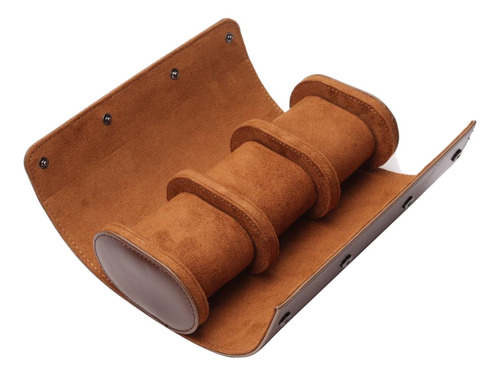 Estuche De Viaje De Viaje De Cuero Con Rollo De Reloj -