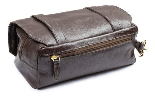 Imagem 3 de 6 de Necessaire Bolsa De Mão Couro Legítimo Cardena Madera