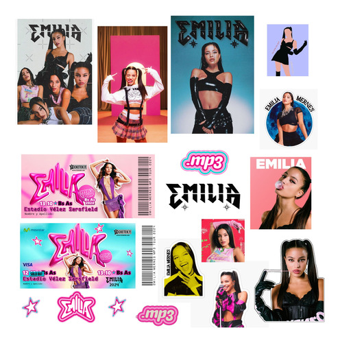 Emilia Mernes Kit Imprimible Pósters Stickers +simil Entrada