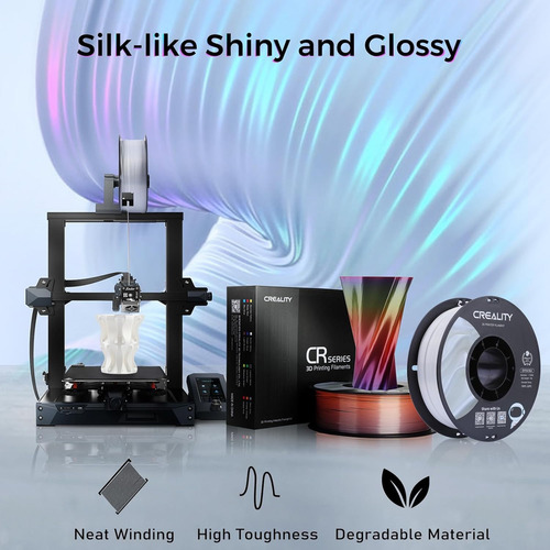 Filamento Imp 3d Creality Cr-silk Pla 1kg Brilhante 1.75mm Cor Prateado