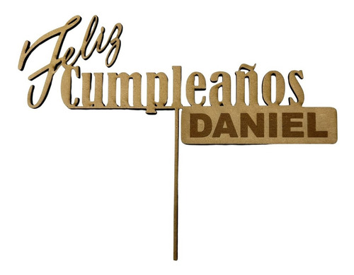 Cake Topper Personalizado Feliz Cumpleaños 1 Pza.
