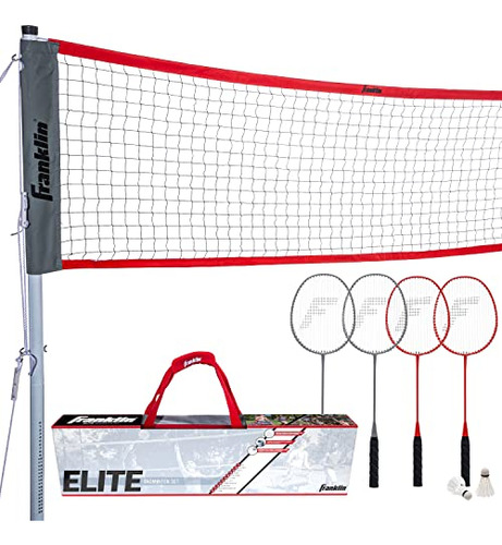 Set De Redes De Bádminton Franklin Sports Elite Con Raquetas