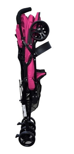 Cochecito paragüitas Mega Baby Jupiter rosa con chasis color negro