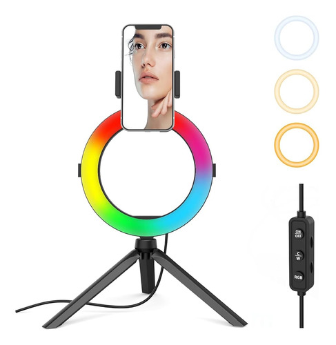 ~? Vitano 8 '' Selfie Ring Light Con Luces Led Regulables, S