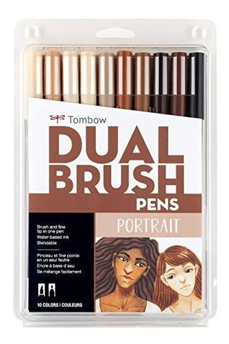 Tombow 56170 Pincel Doble Pluma Arte Marcadores, Retrato, 10