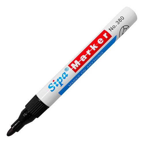 Marcador Permanente Sipa Marker 380 Negro 3.0 Mm Punta Bala