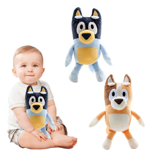 2 Piezas Bluey Familia Bluey Bingo Papá Mamá Muñeco Peluche