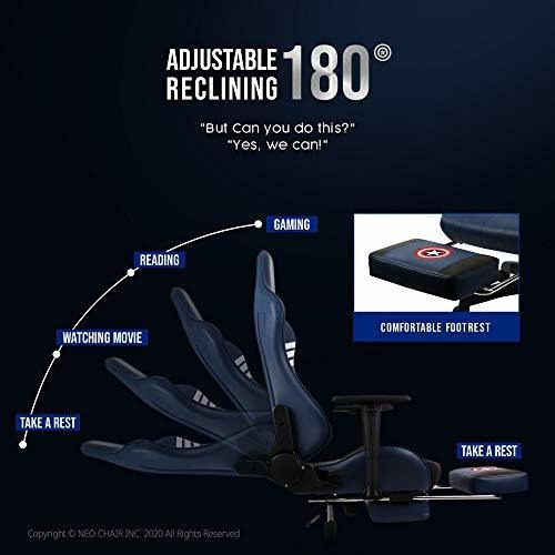 Imagen 4 de 7 de Silla Gamer Capitan America C/apoya Pies Y Masajeador Usb