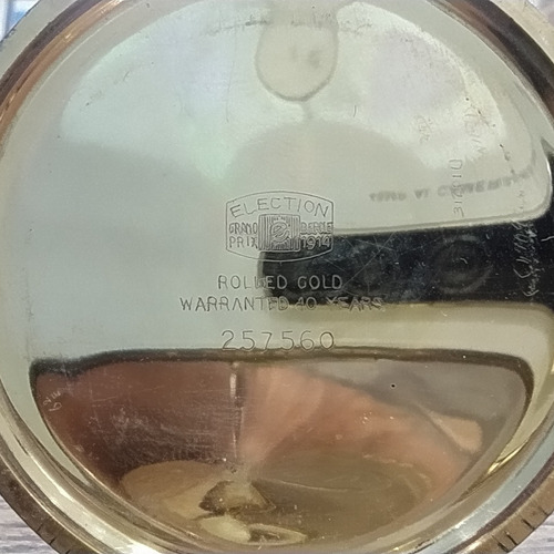 Antiguo Reloj De Bolsillo Suizo Election Funciona Dorado (Usado)
