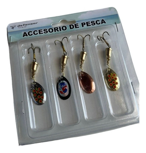 Kit 4 Señuelos Spinner Cucharilla Letales Pesca