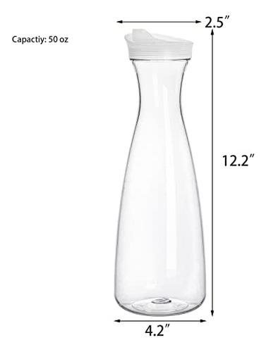Jarra De Plstico De 50 Oz, Carafe Para Agua, T Helado, Jugo