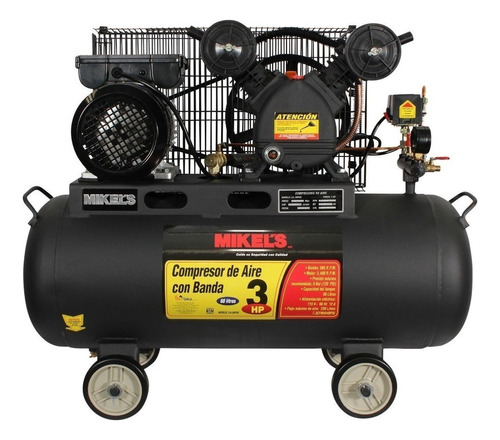 Compresor de aire eléctrico Mikel's Compresores CA-3HP60 monofásico 60L 3hp 115V 60Hz negro