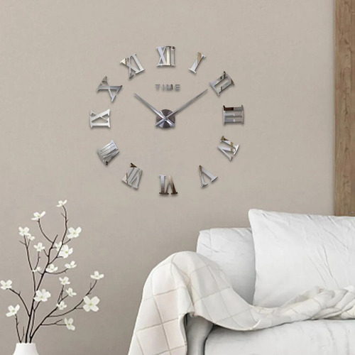 F Diy Pared Reloj Espejo Pegatina Números Hogar Sala Plat