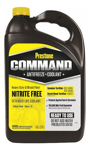 Refrigerante Prestone Command Heavy Duty 50% Galón Amarillo 