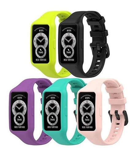 Kit 5 Mallas Para Reloj Huawei Honor Band 6 Colores En Fotos