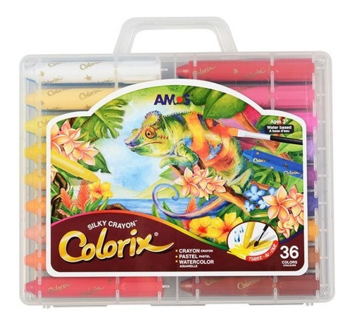 Crayones Acuarelables 36 Colores 3 En 1 Amos ¨colorix¨