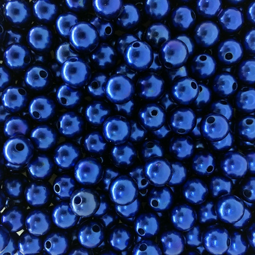 Perola Abs Inteira 8mm C/furo 1000 Und 250g Perolas Cor Azul-escuro