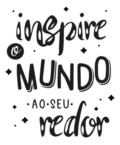 Adesivo De Parede Frase Inspire Mundo Ao Seu Redor Lettering