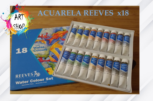 Acuarela Reeves Kit X18 Tubos De  12ml + P. Acuarela 1/8 X10
