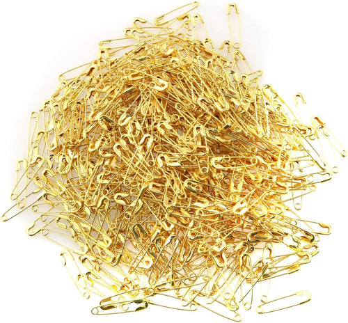 Mini Alfiler De Seguridad Zmsntgs 500pcs Oro 19mm Clips...