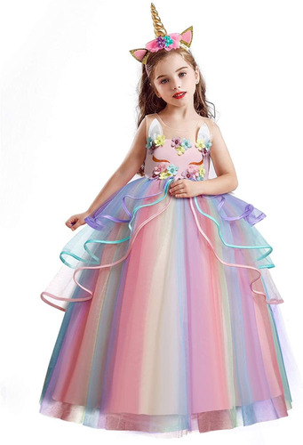 Vestido De Unicornio Para Niñas Disfraz De Princesa