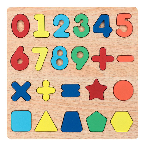 Tablero Didactico Montessori Madera Letras Numeros Formas X1