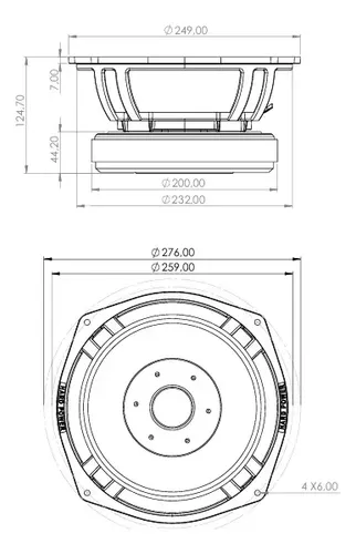 Woofer 10 Polegadas Hardpower HP400 Médio Grave 400W RMS 8 Ohms