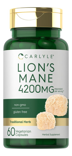 Suplemento Carlyle Lions Mane Capsules 4200 Mg 60 Unidades