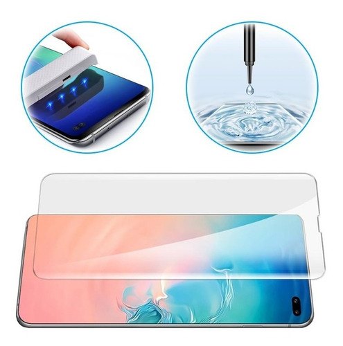 Imagen 3 de 7 de Samsung S10 Protector De Pantalla Curvo Uv 5d