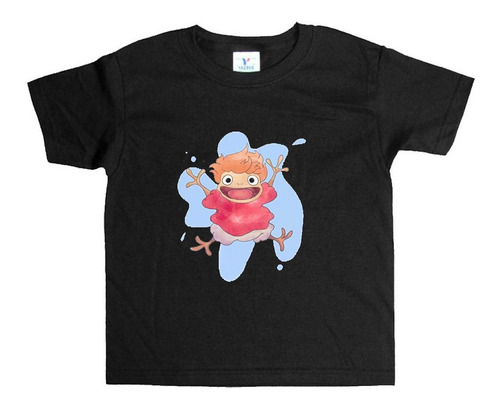 Remera Negra Niños Ponyo R2